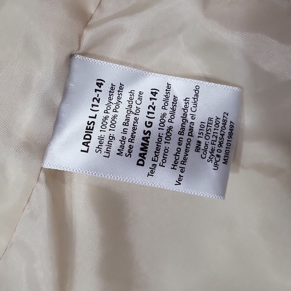 EUC Faded Glory women's tan belted trenchcoat, 12/14, L - Picture 7 of 12